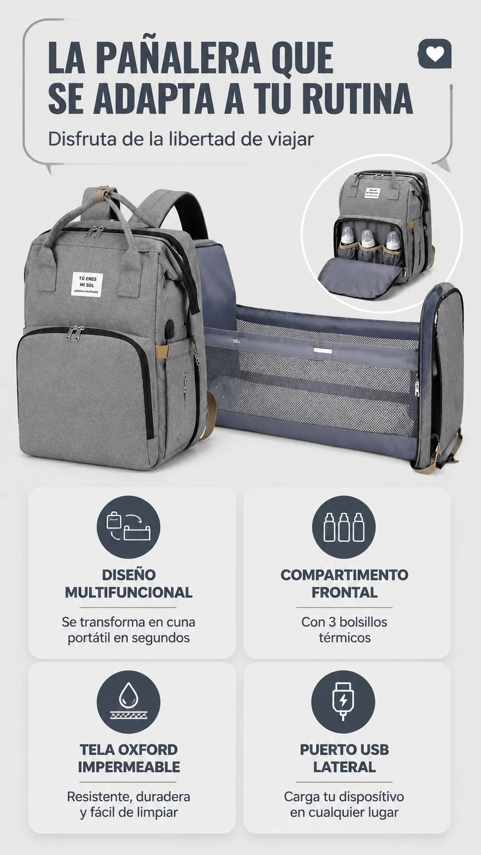 Maleta Pañalera Multiusos 👶