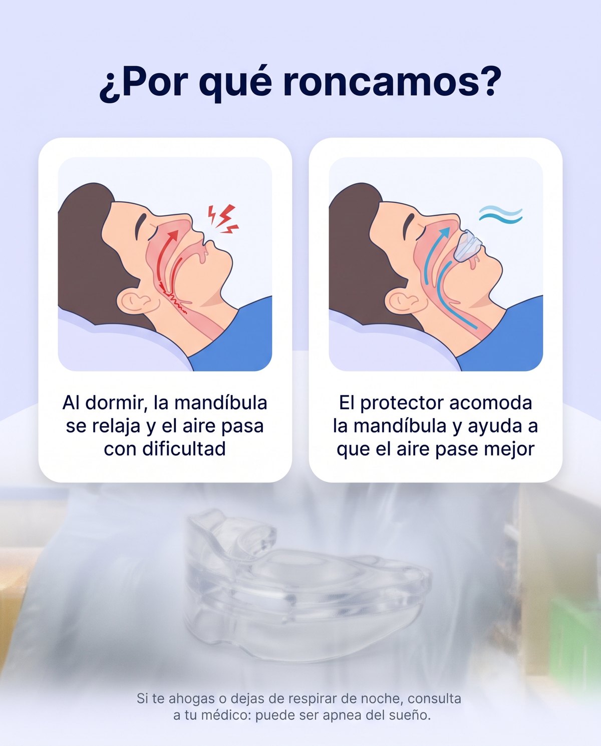 Protector bucal antirronquidos y antibruxismo